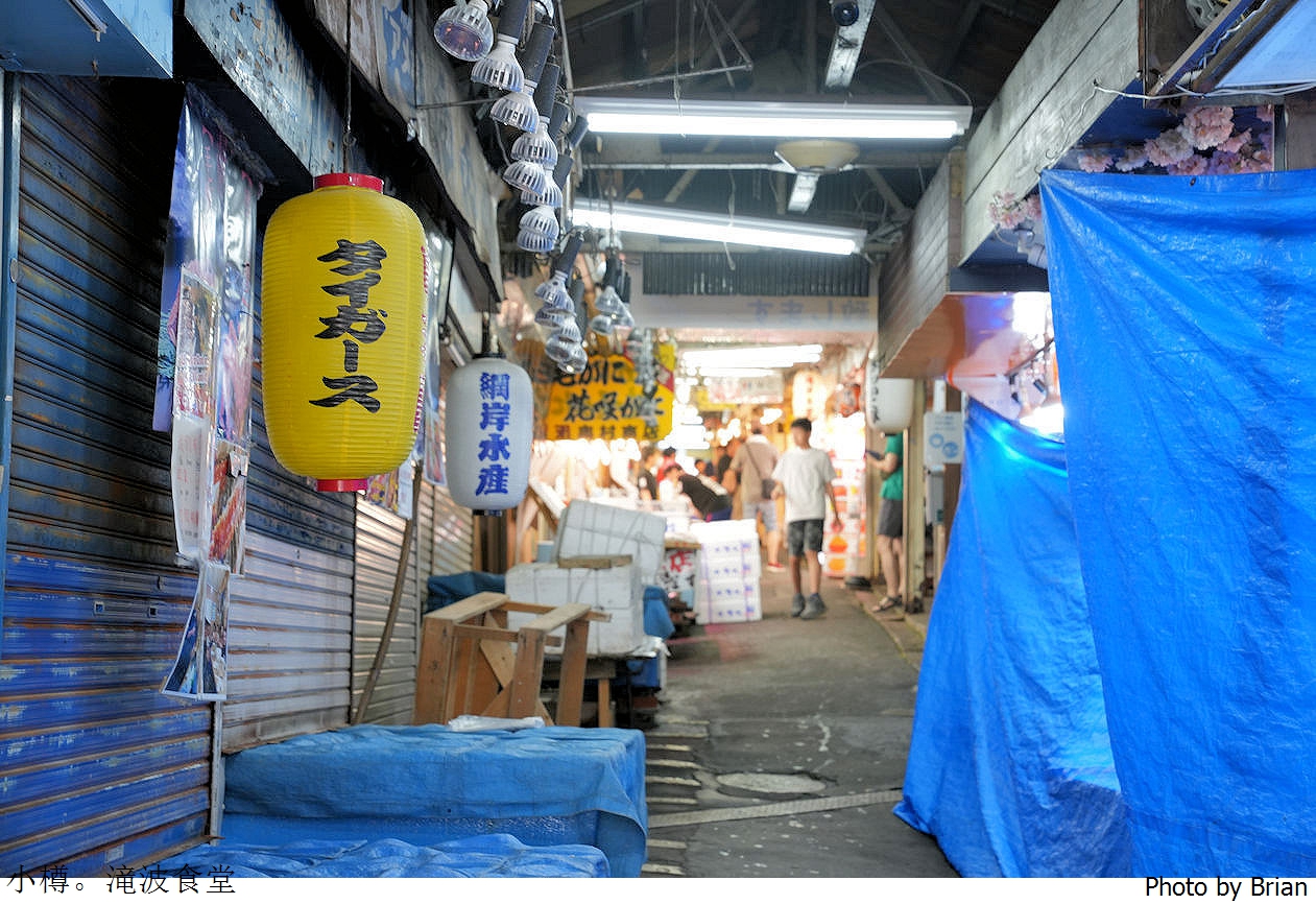 北海道小樽三角市場美食滝波食堂。人氣排隊名店三種海鮮任選組合丼飯