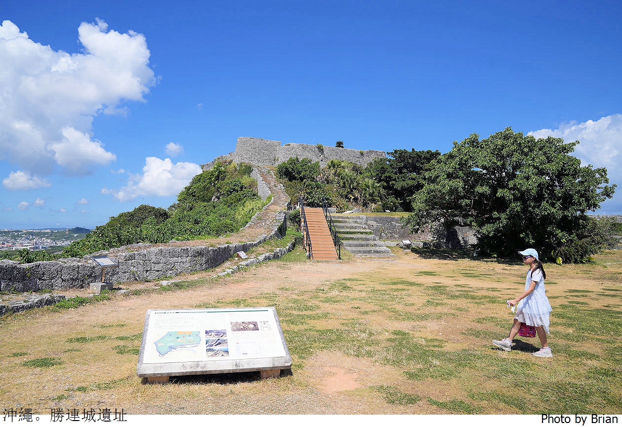 日本沖繩勝連城跡。位居山頭 360度無限視野沖繩世界遺產