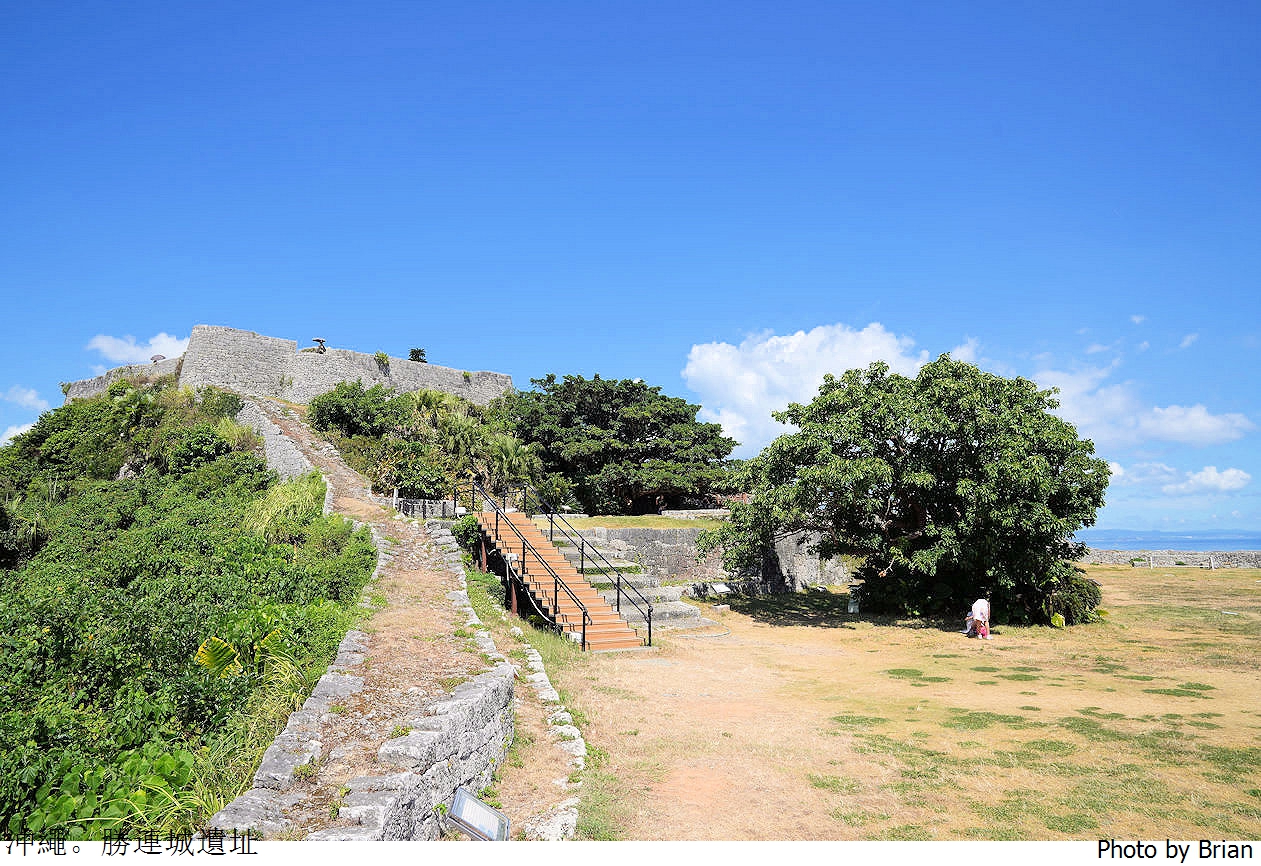 日本沖繩勝連城跡。位居山頭 360度無限視野沖繩世界遺產