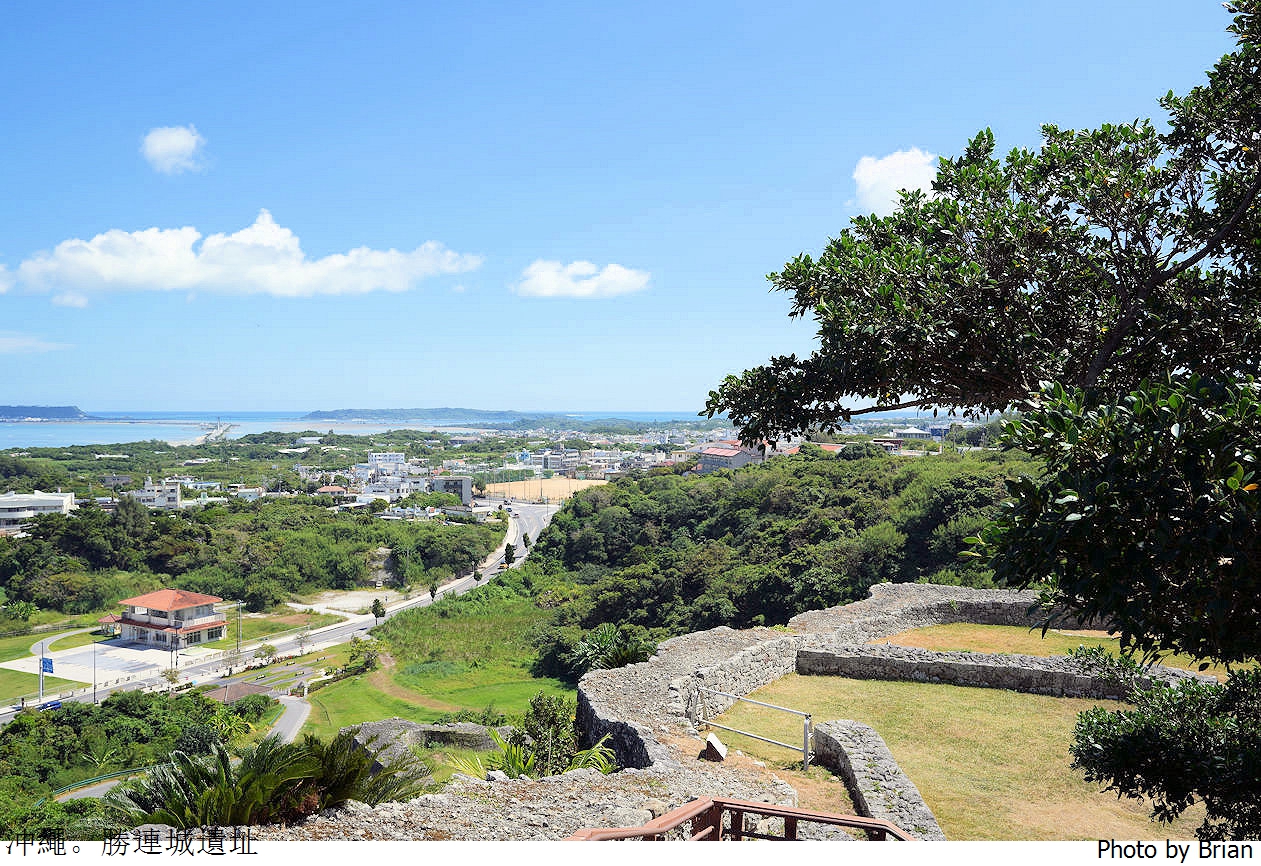 日本沖繩勝連城跡。位居山頭 360度無限視野沖繩世界遺產